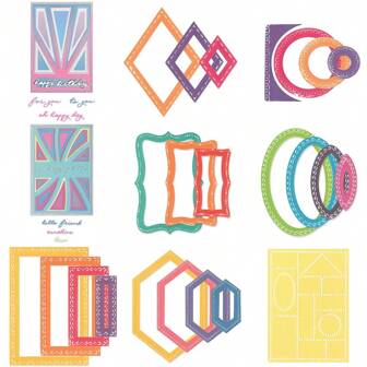 缝合六边形椭圆形钻石金属切割模具层框架用于 DIY 剪贴簿背景浮雕卡片制作工艺品