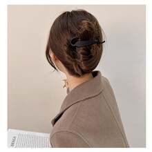 4 chiếc kẹp tóc kiểu Pháp cho nữ - Kẹp tóc phẳng bằng Acrylic phù hợp với tóc mỏng, Kẹp tóc hình quả chuối phù hợp với mọi loại tóc, Kẹp tóc phẳng - Nhiều màu - Xem 3