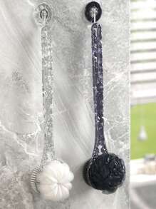 1 件透明/黑色双面长柄沐浴刷，自擦洗去角质沐浴丝瓜络 - 彩色 - 查看 11