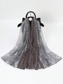 1 条几何图案围巾，适合女性日常穿着 - 彩色 - 查看 10