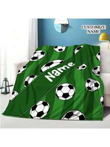 1 chiếc chăn vải nỉ họa tiết bóng đá cá nhân, chăn mềm trang trí thích hợp cho ghế sofa, phòng khách, phòng ngủ, trang trí nhà cửa, mọi mùa, món quà tuyệt vời cho gia đình và bạn bè - Nhiều màu - Xem 1