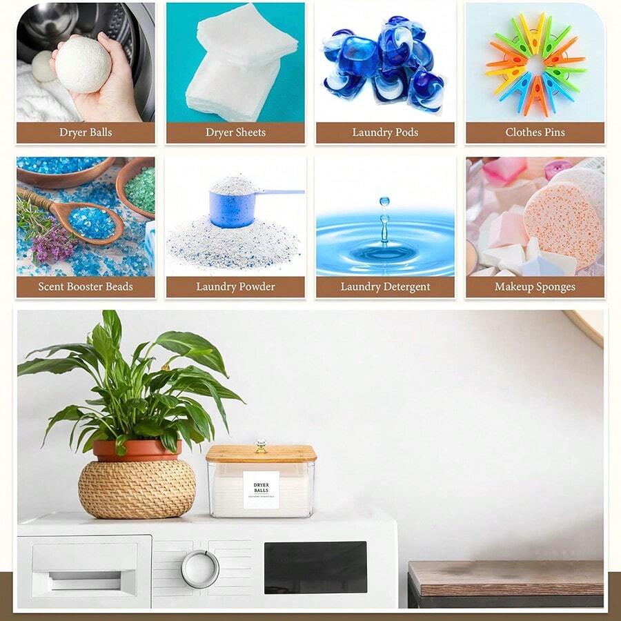 Farmhouse Laundry Dryer Sheet Holder Clear Detergent Pods Container