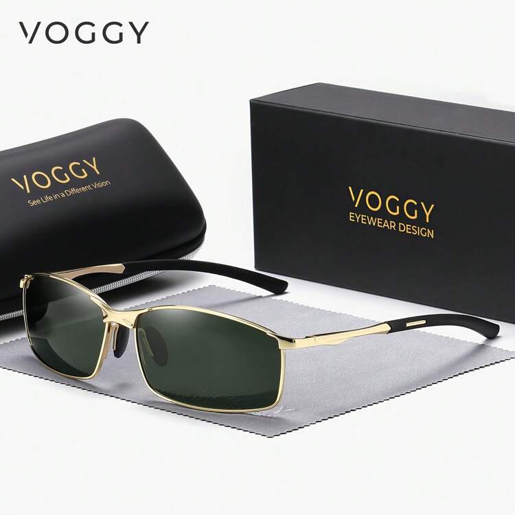 VOGGY 时尚简约复古金属偏光装饰眼镜，男士，适合运动、驾驶、户外、骑行、钓鱼、度假、旅行、派对、装饰道具，夏季海滩度假、户外、旅行的礼物 - 彩色 - 查看 6