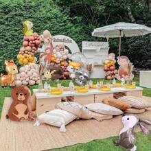 7PCS/SET Woodland Animal Balloons Forest Animals Foil Mylar Balloon For Woodland Themed Baby Shower,Jumbo Bunny Fox Squirrel Hedgehog Raccoon Balloons Woodland Balloons For Birthday Party Decorations Baby Shower Family Decorations Gifts - Multicolor - View 7