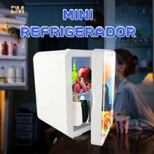 Mini Skincare Fridge With Dimmable LED Light Mirror, Portable Refrigerator, Heater, Cooler