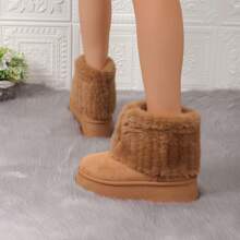 2025 Winter New Style Plush Ankle Boots, Fashionable Snow Boots (Transfer Included) - Camel - View 2
