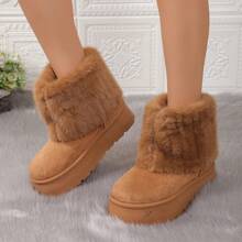 2025 Winter New Style Plush Ankle Boots, Fashionable Snow Boots (Transfer Included) - Camel - View 3