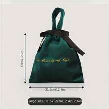 1pc Deluxe Velvet Embroidered Drawstring Pouch - Elegant Cosmetic And Trinket Storage Bag, Matte Finish, Suitable For Any Room, Gift Packaging Valentine's Day