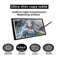 1 件钻石画灯垫,A3 尺寸艺术绘图板,艺术家描图灯箱,家庭节日礼物,生日礼物,2 种款式 - 带支架:3 种色温,8 种亮度等级 + 无级调光;不带支架:纯白色发光,3 种亮度等级。适用于钻石画、绘画、动画、标本和沙画创作 - 彩色 - 查看 10