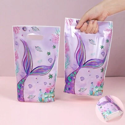 50pcs Mermaid 3D Gift Bags, Mermaid Gift Bags, Mermaid Themed Birthday Gift Packaging Supplies, Birthday Treat Bags, Gift Wrapping Bags, Mermaid Decorations, Party Favors, Mermaid Gifts, Wedding Gift Wrapping, Birthday Gifts, Girls Birthday Gifts, 1st Birthday Gifts, Kitchen Packaging, Birthday Gift Fillers, Suitable For Birthday, Wedding, Bridal Shower And Baby Shower