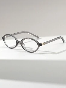1 Pair Oval Small Frame Casual Fashion Street Look Plano Lenses Eyeglasses For Women - Transparent 1 - View 17