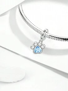 قطعة فضة إسترليني 925 عصري علامة قدم كلب أزرق تناسب سوار المرأة، وتستخدم لصنع المجوهرات وللزينة اليومية