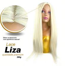 Long Straight Organic Lace Wig 70 Cm Primium Fiber Light Daily Use - Làm nổi bật tóc vàng - Xem 2