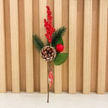 Artificial Christmas Red Berries Bubbles Pick Christmas Holly W/Walnuts 29/31/63CM Decorations - Red Green 29cm - View 2