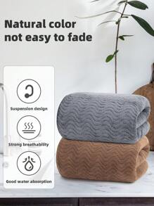 2 件套 [1 条毛巾 + 1 条浴巾] 珊瑚绒波浪图案毛巾面巾浴巾浴室组合套装，柔软舒适，速干，可用于沐浴、洗脸、浴室、卧室等场景，家居浴室装饰秋季装饰，美容院返校日用浴室淋浴毛巾，适用于美容沙龙、酒店运动、家居必需品、毛巾、皮肤护理