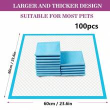 100pcs Pet Pee Pads, Bulk Wholesale, Thicker Odor-Eliminating Disposable Absorbent Dog Pee Pads, Puppy Diapers