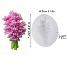 1pc Lavender Floral Design Silicone Mold, Handmade Flower Moulds Great For Wedding Birthday Party Candle Decoration,Diy Jewelry Accessories, Soap, Scented Candles, Cup Wax, Gypsum, Resin And Polymer Clay Craft , Easy-Release, Home Decor Gift Making Supplies For Graduation Birthday Party Festival Decoration