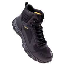 Elbrus Mens Hixon Waterproof Mid Cut Hiking Shoes (Black/Saffron) - Black - View 7