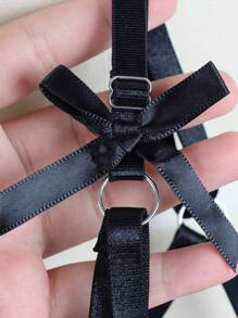 波西米亚风弹力带蝴蝶绷带黑色腿部大腿女士可调节吊袜带多功能身体海滩首饰情人节 - A - 查看 4