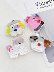 1 件女式可爱卡通多巴胺亚克力爪夹，彩色动物贝壳发夹，适合日常搭配 - 彩色 - 查看 2