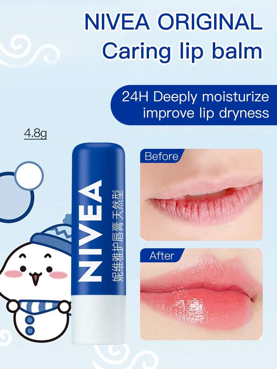 NIVEA Bálsamo labial natural ORIGINAL Caring, 4.8g - tipo natural - Ver 1