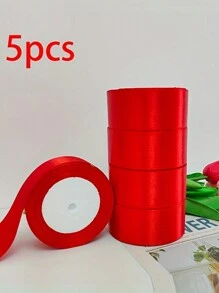 (5 Cuộn) Ruy băng satin trang trí nhà bánh quà tặng đóng gói, Ruy băng dệt cho tiệc cưới nơ DIY hoa hồng thủ công, Giáng sinh - nhiều màu - Xem 48