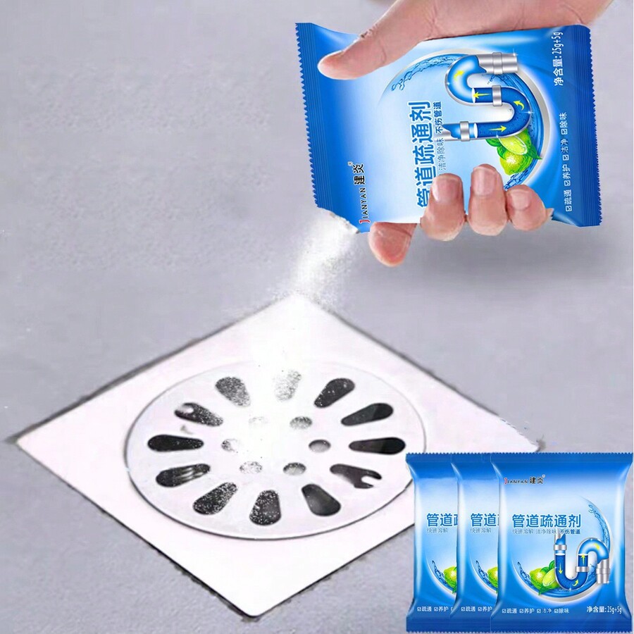 Quick Pipe Unblocking Agent Powerfully Dissolves Clogged Kitchen Sinks