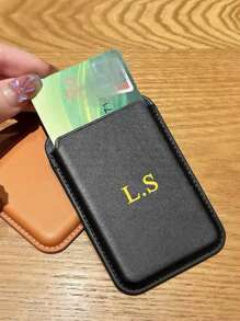 Personailze Custom Name Magsafe Magnetic Leather Wallet Card Holder Compatible With Iphone 14 Pro Max 13 12 11 Card Clip Phone Case