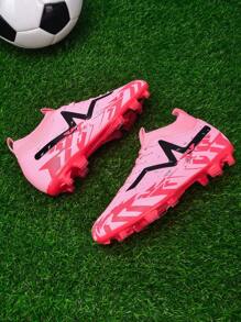 1 par de zapatos de fútbol, adecuados para partido y entrenamiento, diseño de media caña, suela blanda para césped y césped artificial, material de PU, con cordones, antideslizante, resistente al desgaste, zapatos de fútbol de color oliva, tacos AG, tacos FG, diseño ligero y de alto rendimiento antideslizante, botas de fútbol profesionales