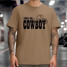 Cowboy Life T-Shirt Country Fashion Agro Rodeo Round Neck 100% Cotton - Caqui - Ver 1