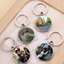 Personalisierter beidseitiger Foto-Schlüsselanhänger aus Metall, Geschenk für Schwester, Familie, Haustiere, Weihnachten, Abschluss