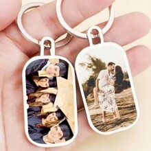 Personalisierter beidseitiger Foto-Schlüsselanhänger aus Metall, Geschenk für Schwester, Familie, Haustiere, Weihnachten, Abschluss