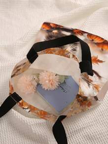 Borsa a spalla stampata reversibile con motivi di gatti e cani, borsa casual da viaggio e spiaggia di grande capacità, riutilizzabile, borsa a spalla casual da donna in tela di grande capienza, borsa da spiaggia, borsa shopping, borsa da spesa con stampe per donna