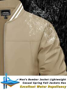 FASBUCO 男友风男士薄款飞行员夹克春秋季飞行员外套全拉链休闲棒球外套