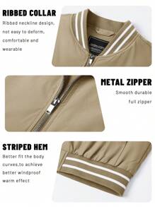 FASBUCO 男友风男士薄款飞行员夹克春秋季飞行员外套全拉链休闲棒球外套