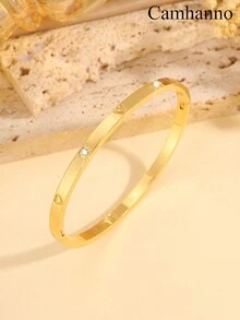 Camhanno 1/2/3/4/5 Chiếc Vòng Tay Bằng Thép Không Gỉ Vàng Sang Trọng Và Thanh Lịch, Nhiều Kiểu Vòng Tay Đơn/Kết Hợp, Tay Nghề Thủ Công Tinh Tế, Trình Bày Hoàn Hảo, Thích Hợp Để Đeo Hàng Ngày, Đeo Đi Tiệc - Vàng - Xem 16