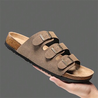 2020 春夏新款露跟凉鞋，超轻透气女士拖鞋，PU 加大码男士鞋，户外沙滩鞋，舒适家居拖鞋，阿拉伯风格凉鞋，防滑，黑色、棕色、卡其色