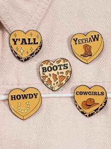 1/10pcs Western Cowboy Themed Enamel Pins, Alloy Vintage Style Novelty Brooches With Cowgirl, Boots, And Yeehaw Motifs For Backpacks, Hats, And Collars Valentine's Day Valentines Pin For Clothes Bag Charm School Kpop Teacher Supplies Bag Charms Cute Office Accessories Shirts Jacket Jewelry Halloween Autumn-Winter Accessories Clothes Pin Funny Teacher Gifts Costume Accessories Christmas - Multicolor - View 4