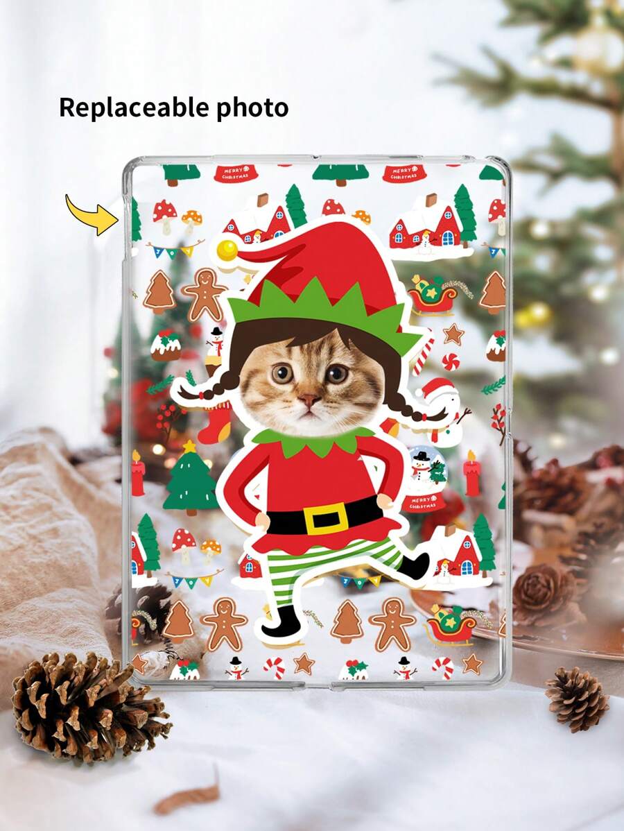 定制圣诞女孩平板电脑保护套,照片打印,轻巧,超薄柔软 TPU 外壳,兼容 iPad Mini 1-6、iPad Air 1-5、10.2 英寸、10.5 英寸、10.9 英寸、11 英寸 iPad Pro、Galaxy Tab A7/A8 型号 - 彩色 - 查看 1