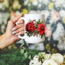 4pcs Christmas Tree Gingerbread Poinsettia Snowman UV Dtf Cup Wraps Transfer Sticker For Mug Bottle Cup Tumbler Waterproof & Scratch-Resistent UVDtf Cup Wraps Decal For Libbey Glass Cup DIY Craft Decorations Rub On Transfers Stickers For 16 Oz Libbey Glasses Crafting