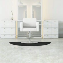 Tapete para piso de salón, tapete antifatiga para silla de barbería, para base de silla, tapetes para piso de belleza, tapete cómodo para oficina, 3 pies x 5 pies (semicírculo)