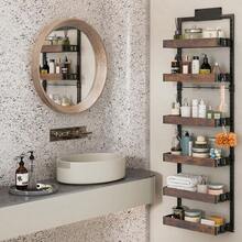 LIVINGANDHOME Living And Home Black Steel Over-The-Door Kitchen Pantry Organizer - Black&Rustic Brown  43cm W x 18cm D x 130cm H - View 2