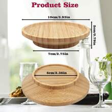 1pc Bamboo Wine Glass Cover, Multipurpose Party Dessert Server, Bug & Dust Proof Leak-Proof Round Bamboo Wood Lid For Wine Glass, Suitable For Party, Home Gatherings, Bars