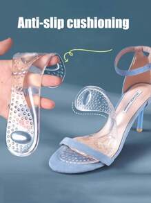 1 Pair Of Women Soft Sole Comfortable Silicone Non-Slip Insoles, Sandals, High Heels Universal