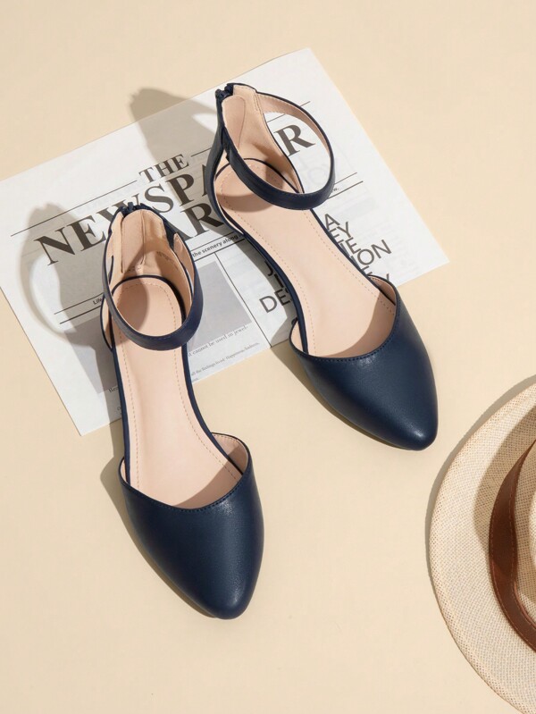 BURUDANI Women's Ballet Flats Pointed Ankle Strap Closed Toe Comfortable Classic Elegant Commuter Party Festival Vacation Shoes