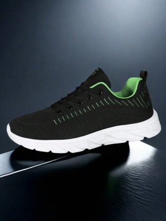 Tênis Casuais Plus Size para Homens, 4 Estações, Novos Tênis Esportivos em Malha Respirável, Estilo Vintage Confortável para Caminhada, Design Minimalista Versátil e Tendência, Tênis de Corrida Masculinos