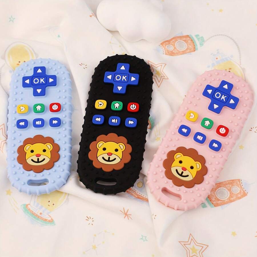 1pc Baby Teether Toy, Lion Shape Remote Control Teether, Teething Stick For 3-24 Months Infants, Grip Exercise, Animal Themed, Great Gift For Baby, Thanksgiving & Christmas - Lion Remote Control - View 1