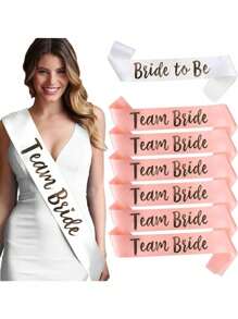1 White Bridal Belt + 6 Champagne Team Bridal Belts