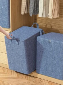1PC Thickened, Large Capacity, And Super Load-Bearing Zippered Woven Storage Bag, Upgraded Clothing Storage Bag, Toy Storage Box, Miscellaneous Storage Box, Bedding Storage Bag, Dust-Proof And Moisture-Proof, Widened Handle, Comfortable Fabric, Foldable Design, Suitable For Storing Bedding, Clothes And Pants, And Miscellaneous Items At Home During Seasonal Changes Organizer Organization Closet Organizer Bedroom Dorm Essentials Clothes Organizer Room School Closet Organizers