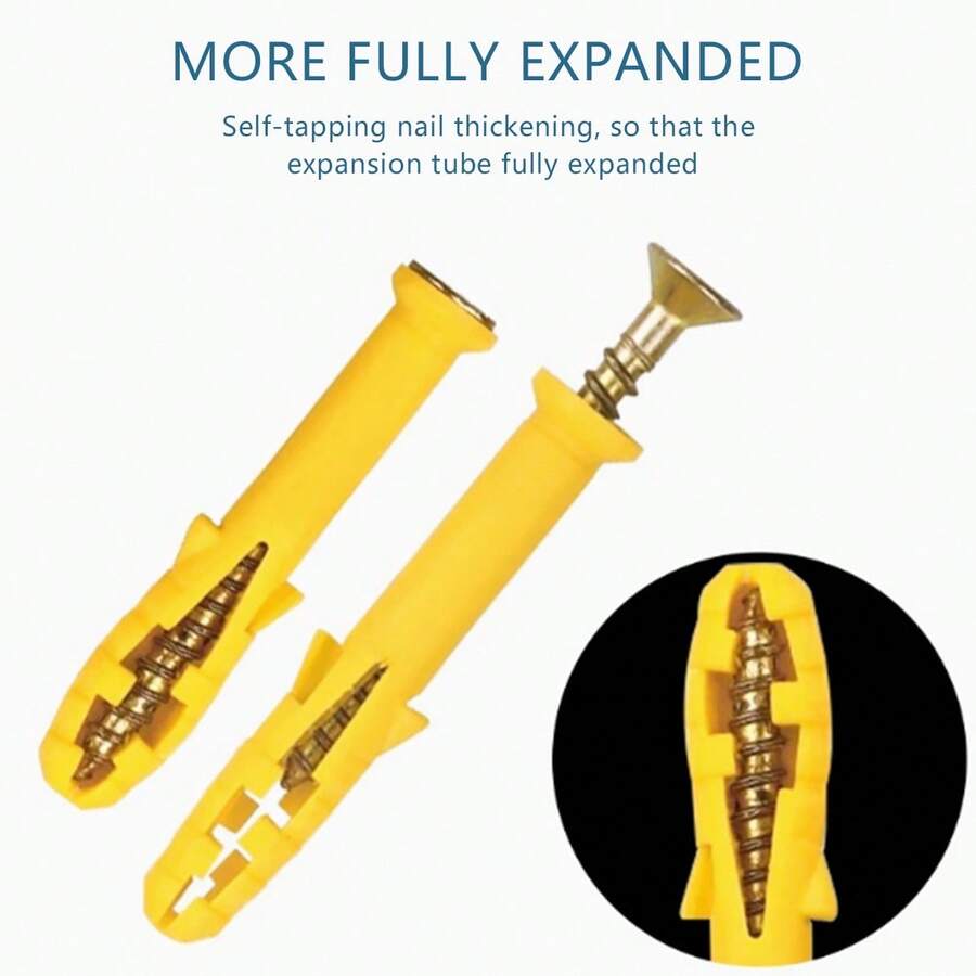 64PCSPlastic Expansion Screws 6mm8mm Mounting Bolts Boxed Mix Household